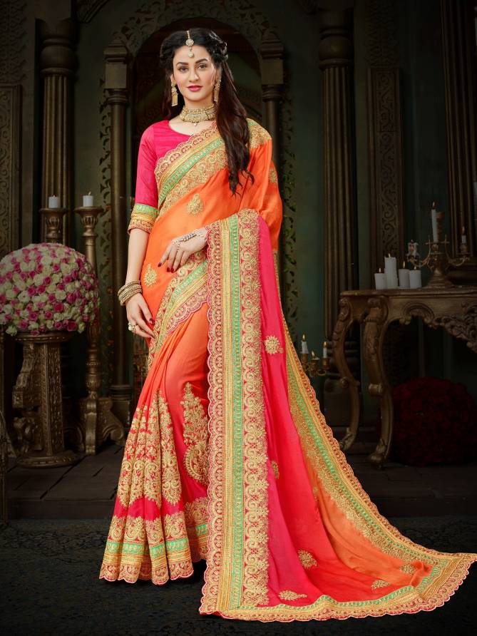 Manohari Hit Colour 1 New Exclusive Wear Heavy Designer Chiffon Saree Collection